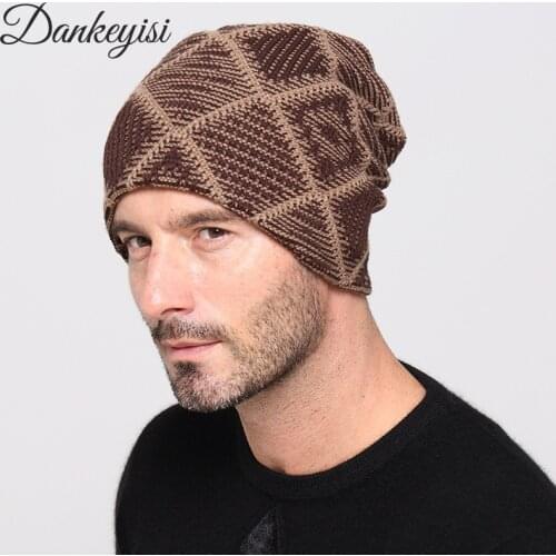 DANKEYISI Plaid Bonnet Gorros Caps For Men Women Thick Winter Beanie Men Velvet Bonnet Gorros Caps For Men Women