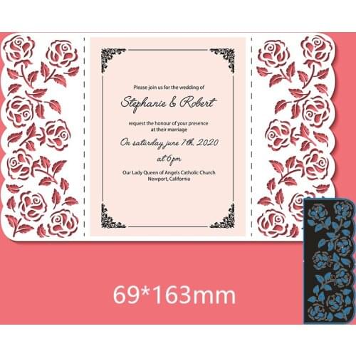 69*163mm ROSE LACE Metal Cutting Dies and Stamps Stencil for DIY Scrapbooking Photo Album Embossing Paper Card
