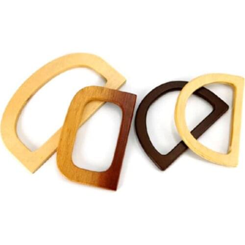 1pcs Wooden Handle Replacement Diy Purse Handbag Bag Handles Ring Portable Bag Strap Tote Bag Accessories