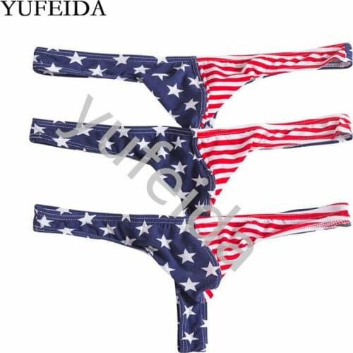 3PCS/Lot Sexy Mens Thongd Striped Star G-String Gay Jockstrap Sissy Underwear Seamless Underwear Men Tangas Big Penis Lingerie