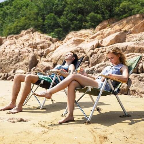 Outdoor Aluminum Alloy Recliner Folding Lunch Break Siesta Chair Portable Camping Beach Chair Fishing Sketch Leisure Chair