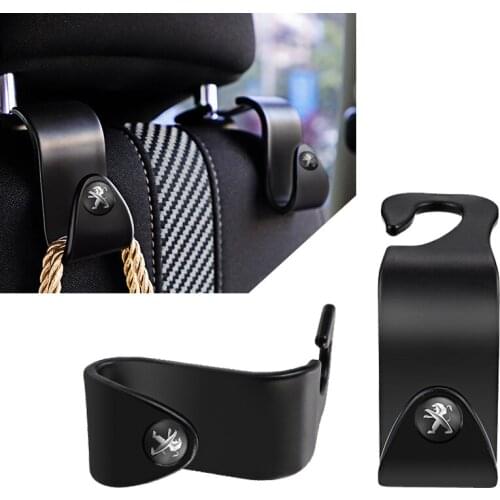 2Pcs Universal Car Seat Back Hooks Auto Interior Accessories For Peugeot 107 108 206 207 301 308 307 407 408 508 2008 5008