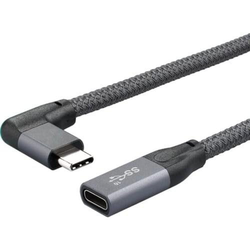 USB-C extension cable Gen.2 10G Angled 90-degree USB 3.1 Type C male to female cord extension video USB 3.1 extender 4K@60Hz