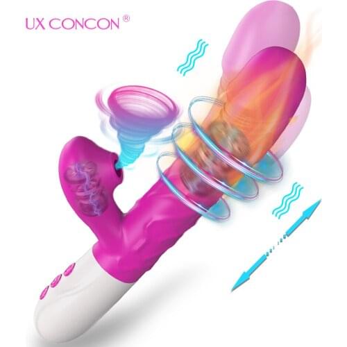 Sucking Vibrators Female Sex Toys for Women Adults 18 Heating Retractable Twisted Clitoris Sucker Stimulator Dildos Vibrating