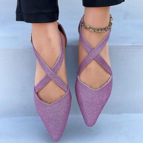 European And American Popular 2021 Summer New Pink Crystal Sequined Pointed Women Ytmtloy Beach Sandals Sadalias Femininas