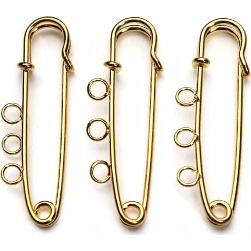 10pcs Gold Color 50mm Safety Pins Brooch Blank Base Brooch Jewelry Pin Brooch Pin Broochs Jewelry Findings Accessories Wholesale