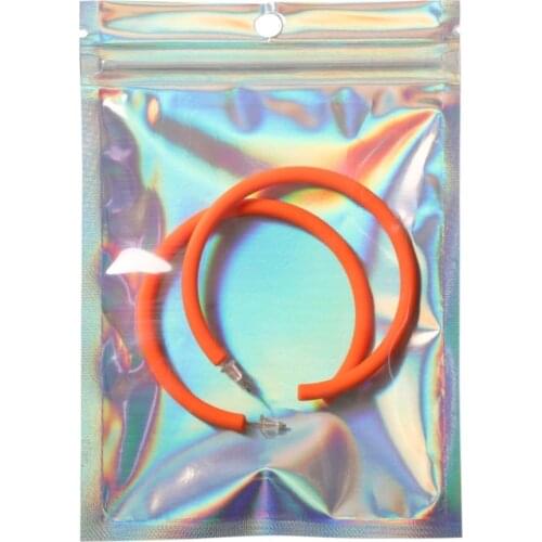 100pcs Translucence Aluminium Foil Ziplock Bag, Front Clear Laser Color Cellphone Shell Packaging Poly Gift Pouch, USB/Card Sack
