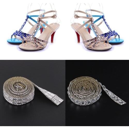 2 Roll Silver Rhinestone Trim Iron On Applique Wedding Bridal Dress Decor Ribbon Apparel Sewing 12mm /15mm