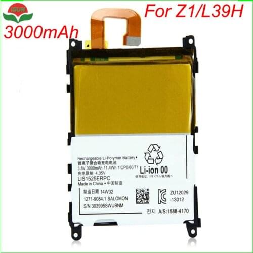 ISUNOO Mobile Phone battery For Sony Xperia Z1 L39H C6902 C6903 L39H LIS1525ERPCS 3000mAh battery replacement
