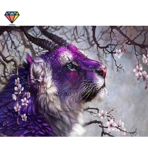 XUEQIXIAOZU Full Round Abstract Animal Diamond Embroidery Diamond Drawing 5D DIY Diamond Setting Mosaic Painting Decorate Gifts