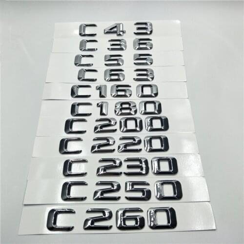 For Mercedes-Benz C Class C43 C55 C63 C160 C180 C200 C220 C230 C250 W210 W212 Rear Trunk Emblem Badge Logo Nameplate Stickers