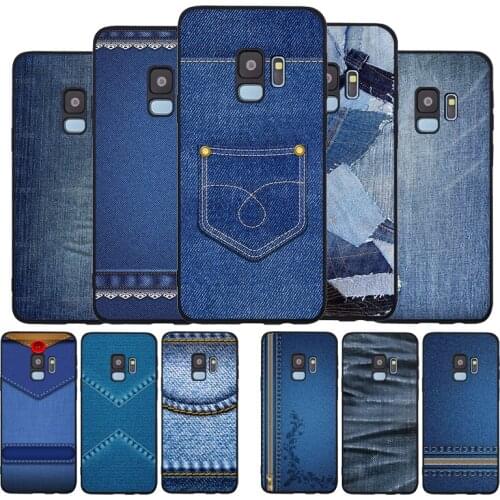 Jeans Style Blue Denim Soft phone Case For Samsung S20 S10 S9 S8 S7 edge Plus Lite For Note 8 9 10 A6 A7 A8 A9 Cover