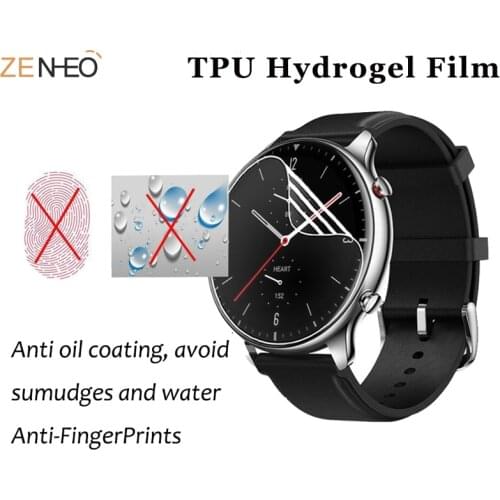 3Pcs Soft TPU Hydrogel Film For Huami amazfit GTR 2 GTR2 Smart Watch Full Screen Protector HD Clear Anti-Scratch Film Not Glass