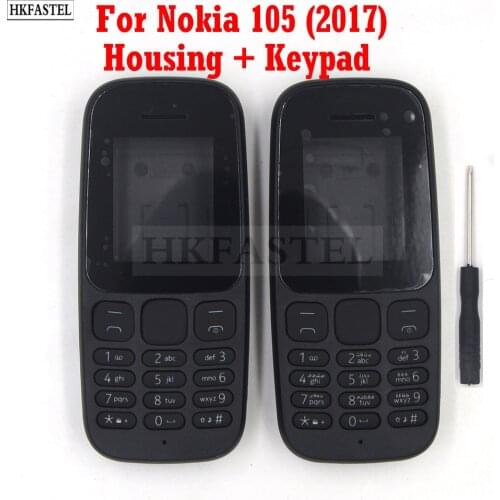 HKFASTEL Housing For Nokia 105 2017 Dual SIM Card High Quality New Mobile Phone Housing Cover Case English Russian Arabic Keypad