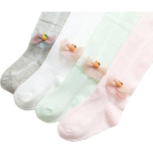 Infants Kids Baby pantyhose spring and summer cute cotton soft hollow thin breathable pantyhose for Children Girls tights