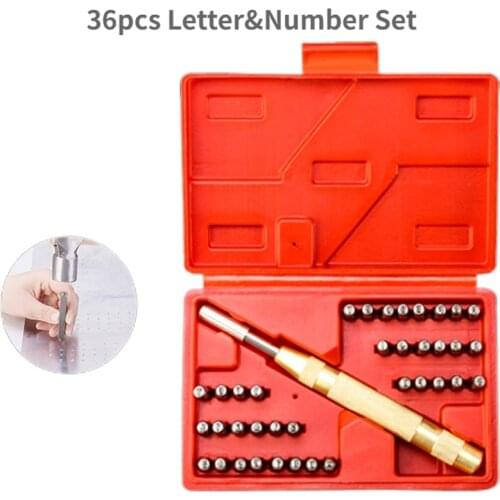 36pcs Letter Number Leather Steel Punch Set Metal Jewelry Stamping Tools Custom Logo Printing Carving stamps Tool Semi-automatic