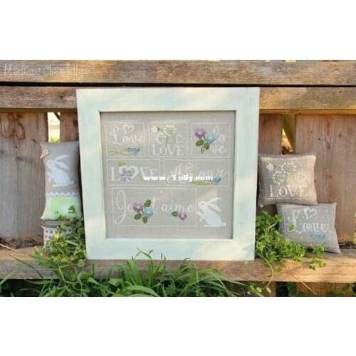 Cheap Embroidery Flowers and Love Counted Cross Stitch Pattern Maker Online with 100% Cotton Floss &Free Shipping for Wall Decor