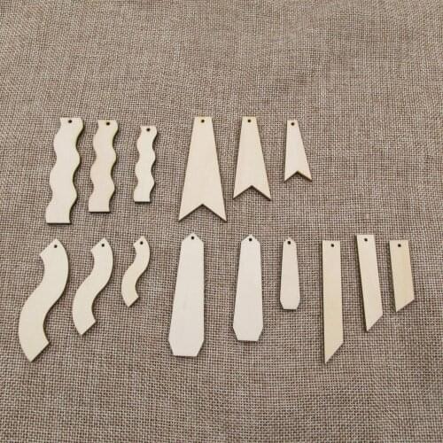 Unfinished Blank Wood Wave Rectangle Shape Cutouts Plywood For DIY Jewerly Project Making