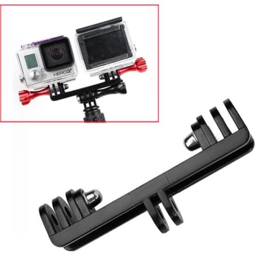 Gopro Mount to Dual Mount Converter Adapter + Screw for 2 Gopro Cameras / Gopro and LED light same time using