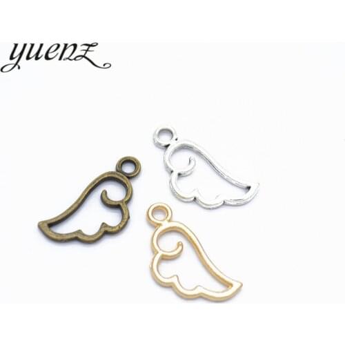 YuenZ 50pcs Fashion Angel wings Charms Pendants for Jewelry Making DIY Handmade 18*8mm D434