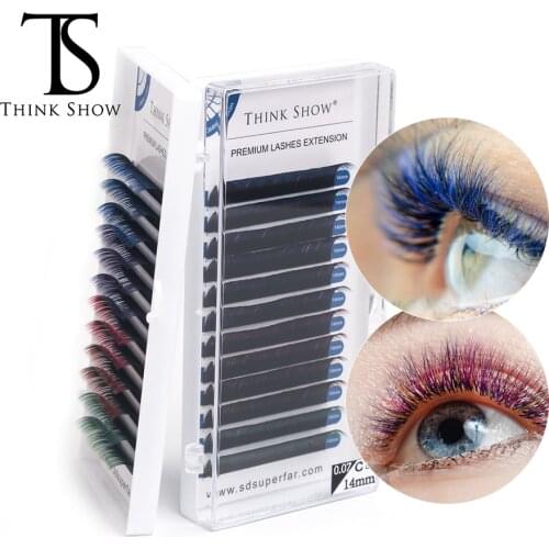 Colorful Gradient Eyelash Extension Individual Fashion Multi Color Lash Soft Natural Mink Eyelashes C/D Curl 12 Lines/Tray