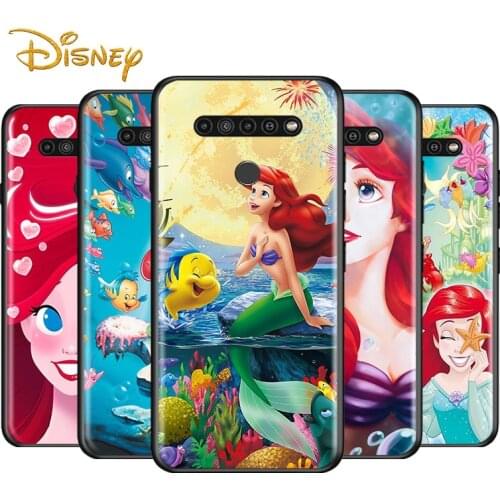 Mermaid Disney Princess for LG G8 G8S G8X V30 V35 V40 V50 V60 ThinQ Q60 K40 K50 K51 K61 K71 K92 K62 Soft Black Phone Case