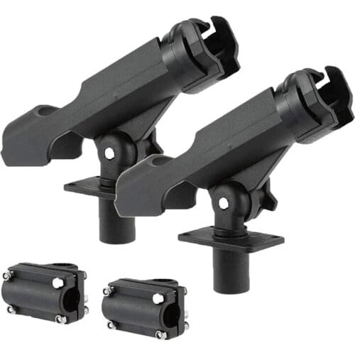 Fishing Power Lock Rod Holder with 2 Side Rail Mounts Adjustable Fishing Rod Racks for Sea Fishing Kayak Boat Mounting