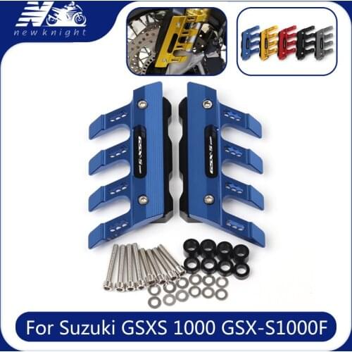 With Logo For SUZUKI GSX-S1000 GSXS1000 GSX-S1000F Motorcycle CNC Aluminum Front Mudguard Anti-Drop Slider Protector Cover