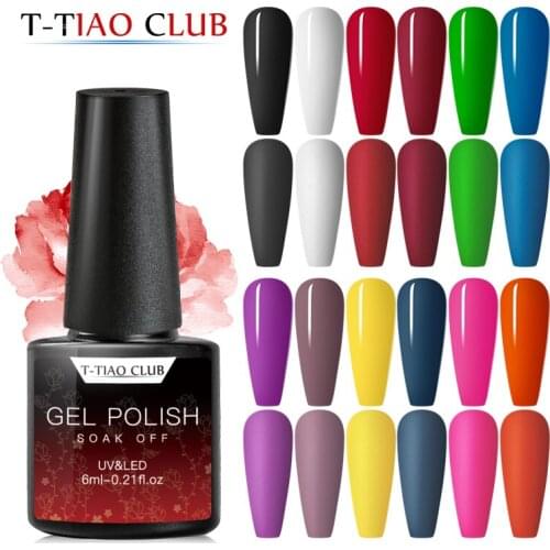 T-TIAO CLUB Uv Gel Nail Polish Top Uv Led Gel Nail Art Varnish Hybrid Soak Off Gel Lacquer Lucky Nail Paint Gel Polish Gellak