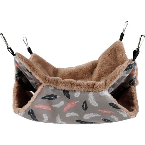 Warm Hamster Hammock Hanging Bed House Winter Small Animal Squirrel Guinea Pig Double-layer Plush Cotton Nest Pet Supplies