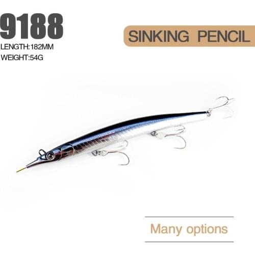 Top Ultra Long Casting Sinking Pencil Fishing Lure 182mm 54g Stickbait Wobbler Artificial Hard Bait for Sea Tuna Fishing Lure