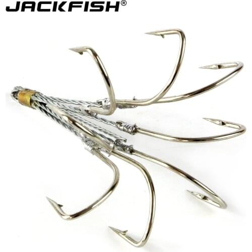 JACKFISH Carbon Steel Treble Hooks 5pcs/lot 4# 5# 6# 8# big Fishing Equipment Fishing Tackle