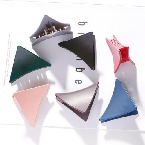 Japan and Korea Hollow Circular Arc Clip Set With Pure Color Frosted Texture Triangle Bath Hair Claw Women Hair Accessories