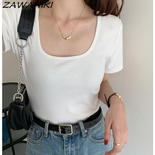 Женские базовые футболки ZAWAHIKI China At AliExpress