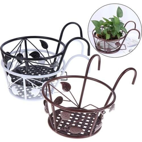 Iron Wall Hanging Flowerpot Plant Basket Hanger Cafe Home Garden Balcony Decor Garden Pots