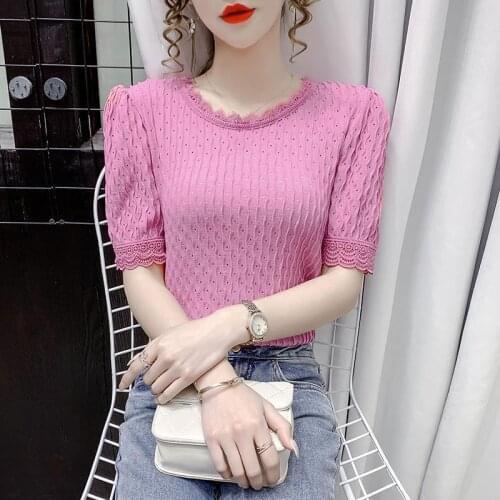 T-shirt womens summer 2021 summer new design sense of slim short-sleeved tops fashion short compassionate shirts