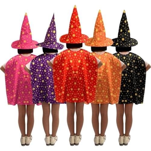 Halloween Capes with Hat Boys Girls Birthday Party Favor Dress Up Halloween Costumes Anime Cosplay