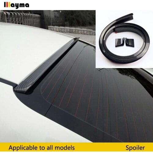 1.5 Meters Universal Fake Carbon Fiber PU Car Rear Roof Spoiler Trunk lip Wing Car Boky kit Trim For BMW E90 E92 F30 F32 F36 F10