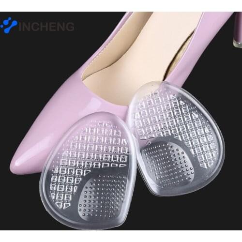 1 Pair Silicone Foot Gel Stickers Forefoot Pads Silicone Gel Front Forefoot Pads Soft Pain Relief High Heels Half Palm Insoles