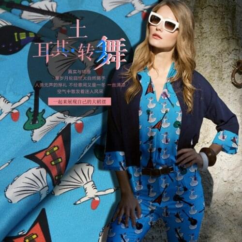 135 cm wide printed silk fabric 12 mm silk crepe de chine fabric micro-perspective shirt dress fabric wholesale silk cloth