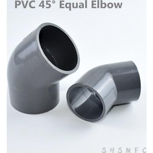 2~10pcs 20/25/32/40/50mm PVC Pipe 45° Equal Elbow Connector Industry Connector Garden Irrigation Aquarium Adapte DIY