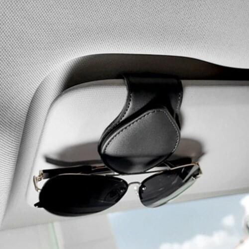 2pcs Leather Holder Easy To Install Anti Wear Storage Interior Accessories Sun Visor Mount Car Glasses Clip Support Clear Vision