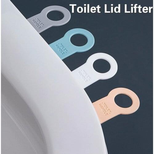 2PCS Household TPR Strong Suction Cup Type Non-dirty Hand Easy To Clean Ring Toilet Lid Toilet Seat Lifters Bathroom Dropship