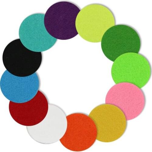 20pcs/lot 17mm Colorful Aromatherapy Felt Pads Jewelry Findings Fit for Essential Oil Diffuser Perfume 25mm Locket Aroma Locket