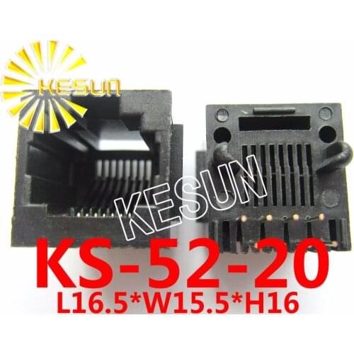 FREE SHIPPING 20PCS x RJ45 52-8P8C with Flange 180degree top-entry Plastic PCB Modular jack Network socket LAN CONNECTOR plug