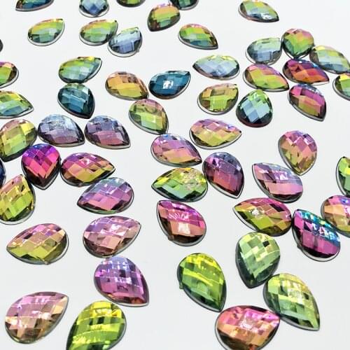 20pcs 13x18mm Flatback Shiny Colorful Drop Nail Rhinestones For Nails Art Decorations Crystal Glass Stone Manicure