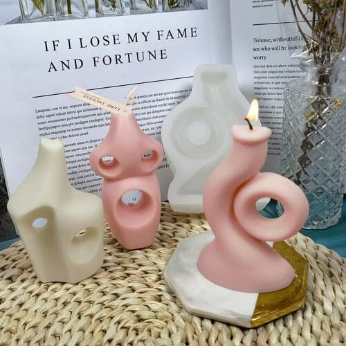 4 Styles Aromatherapy Candle Mold Geometry Bottles Silicone Forms Hollow Home Plaster Ornaments DIY Making Tool
