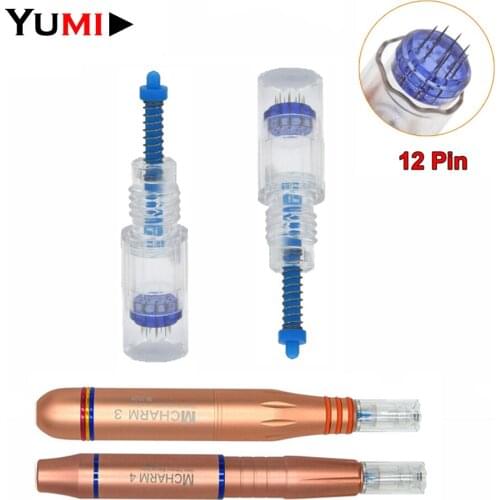 50PCS/lot 9mm Screw Disposable Sterile 3D Micro 12 Pin Chip Needles Cartridges Tips For Charmant MCHARM 3 4 Artmex Pen