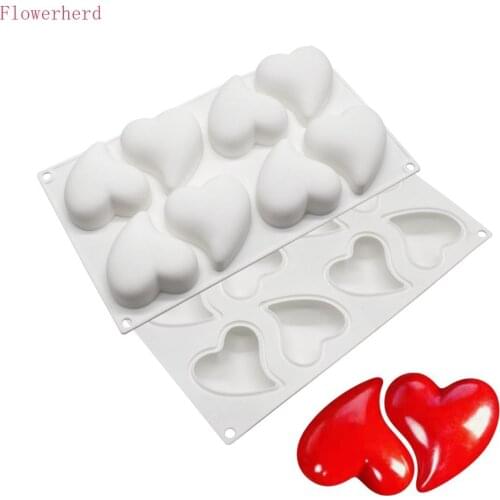 8-hole Heart Silicone Mold Double Heart Cake Mousse Mould Chocolate Mold Aromatherapy Candle Making Kit Resin Mold Soap Form
