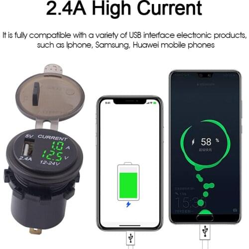 ABS Nylon Ammeter Voltmeter Reverse Protection Measurable Voltage: 6-38V Voltage Meter Waterproof Electric Meter: 0-3A